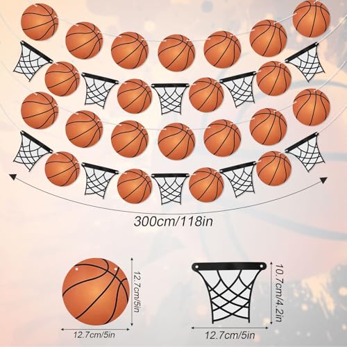 4 st. Basketbal partij Banner Set, No-DIY Basketbal party decoraties sportthema Hangers voor verjaardagsfeestjes jongens tieners muur decoratie