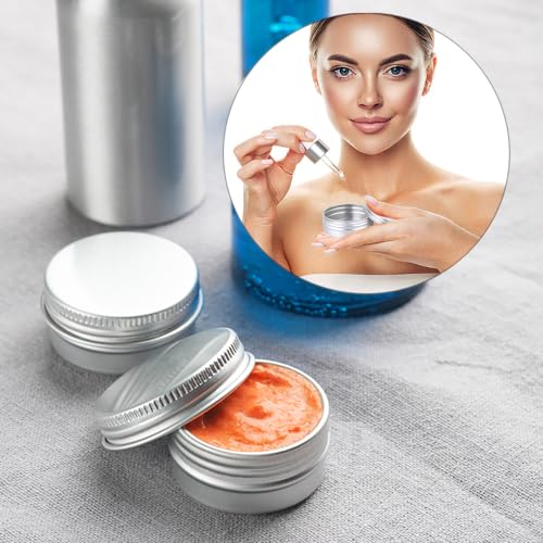 12 stuks Aluminium Tin Jaren Zilver Ronde Cosmetic Jars met schroefdeksels Capaciteit 30ml Reizen en DIY Cosmetics 4