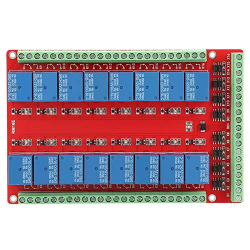 Relay Card, 16 Channel Relay Module Interface Card High Low Level Trigger DC 5/12/24V Veel kanaal Interface Card Relay Module(DC12V) 4