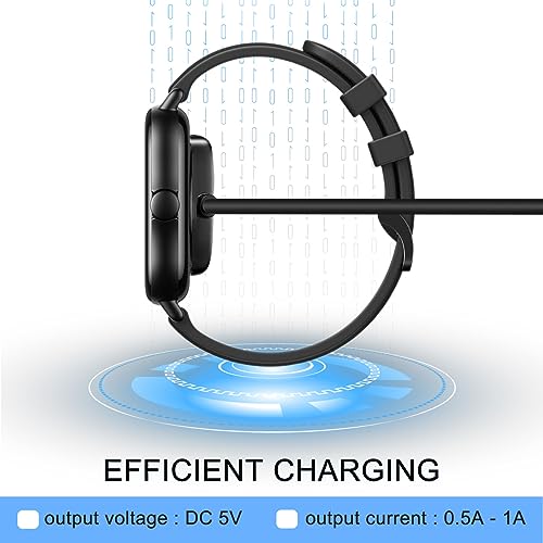 Oplader voor Amazfit GTR 2/GTR 2e/GTS 2e/GTS4 GTS2 Mini/T-Rex Pro/Bip 3/Bip U/Pop Pro/Zepp E/Z, USB Oplaadkabel, Smart Watch Accessoires, 100 cm, Verpakking van 2 5