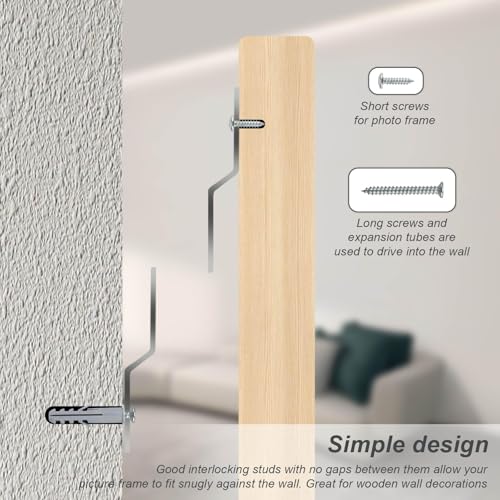 Z Klemmen voor Hang, 6 stuks Hang Rails, French Rails, Photo Hangers, Hardware Kit, Wall Mount voor Hang Spiegels, Panels, Shelves, Headboards, Art Frames 5