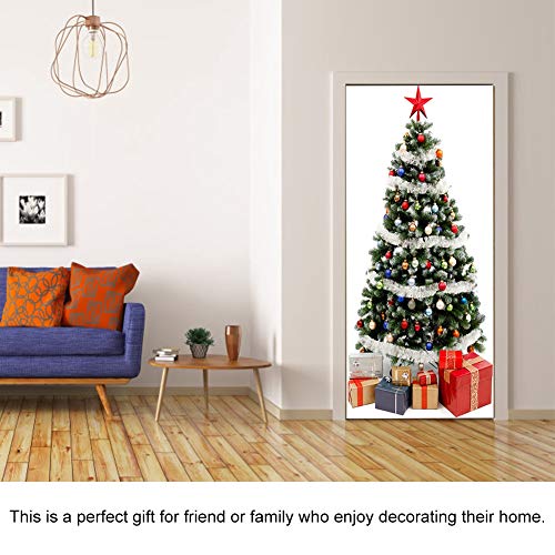 Waterdichte 15.2x39.4in Mural Wall Sticker, Verwijderbare Window Sticker, voor Kerstmis Decoraties Eetkamers Slaapkamers Salons Showcase Decoratie(Kerstmis boom door stickers) 4