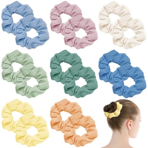 16 Stuks Kleurrijke haar Scrunchies voor vrouwen, elastische paardenstaart houders, Pastel preventie Scrunchies voor vrouwen, Solid Color haarbanden Accessoires voor sport, Dagelijks gebruik