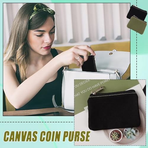 2 stuks kleine Canvas portemonnee Zipper Pouch geld portemonnee zak Coin Pouch kaart houder Portable Mini Change Portemonnee voor vrouwen Heren Kinderen Munt Credit Card ID-kaartsleutels, Multicolour, klassiek 5