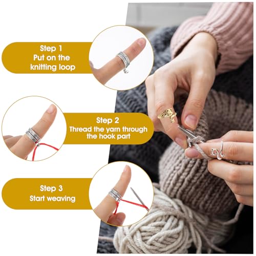 28 st Gehaakte ringen set, 20 steken Markers, Breien, Hoking, 8 breien accessoires, Gehaakte ringen, Vinger verstelbare haak spanning Ring, Open garen gids, Vingerhaak Ring, Accessoires 5