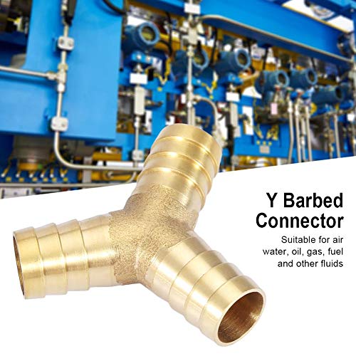 Conneteur barbelé en Y en laiton à 3 voies, raccord en T en T pour jointure Raccord air gaz eau 6/8/10/12/14 / 16 mm(14mm 1 st.)