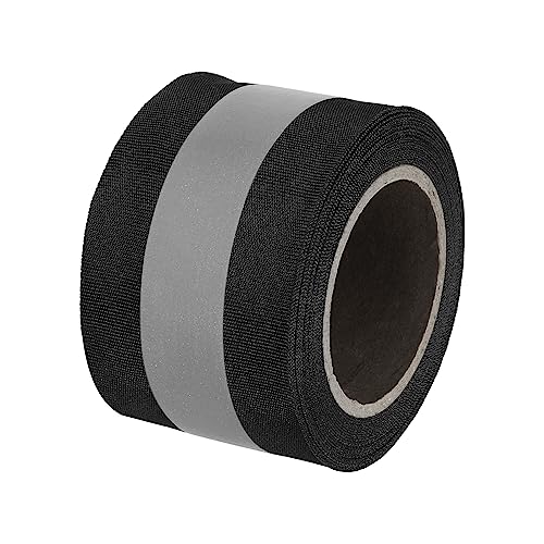 Reflecterende band, 2" x 10 m, Hoge zichtbaarheid, Reflecterend, Naaiband, DIY, Waarschuwing, Veiligheid, Stofgordel voor waterdichte kleding, Zwart