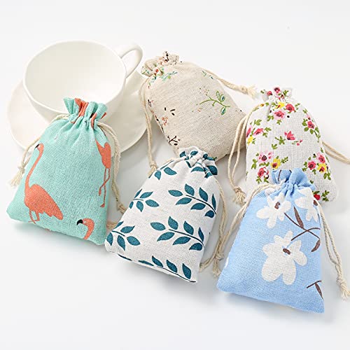 Jute Tassen 25 stuks - Natuurlijke cadeautassen, Jute Bag (5 Type Tassen-B) 3