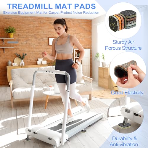 8st loopband mat pads, 10 x 10 x 1,5 cm hoge dichtheid schuim anti vibratie pad geluiddichte vloer mat oefenuitrusting mat voor tapijt bescherming ruis reductie thuis fitnessruimte, gemengd 3