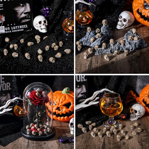 20 st. Mini schedel Figurine Halloween Miniatuur Skeleton Hoofdbeeld Halloween Micro Landschap Figuur, Halloween Prank Props Spookhuis Accessoires voor Halloween Decoratie 4