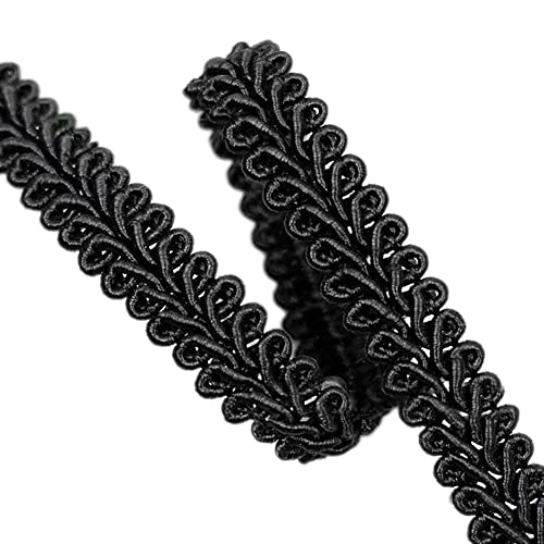 13 m 10 mm Polyester Millipedes Kant Kant Decoratief Lint Decoratieve Band Decoratie voor DIY Crafts Bruid bruid bruidsfeest kostuum sieraden Craft Naai Cadeauverpakking zwart