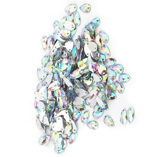 2 kleuren 200 stuks vallen Vorm Hars Flatback Naaisteen met dubbele gaten voor kleding Naaikralen Decoratie (Wissen AB) 3