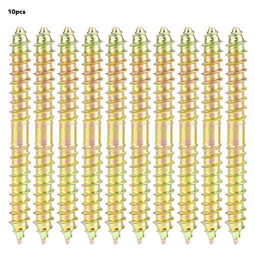 10st 6 x 60mm centreren Schroef Dubbele zelftappende verbinding Threaded Bolts Meubels voor houtbewerking Plug Rods