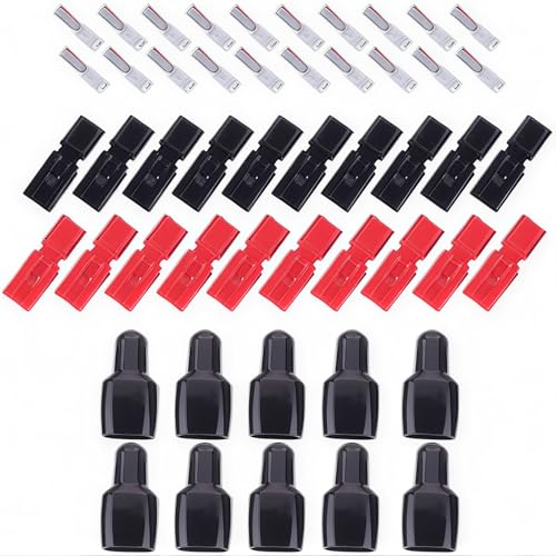 Stroomplug, snel loskoppelbaar, 30 A, 600 V, met stekker, rood/zwart, 20 stuks