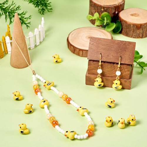 20 st Gele Eenden kralen 3D dier Keramische kralen 12mm Handgemaakt Porselein Spacer kralen voor sieraden armband vrouwen DIY oorbellen ketting ambachtelijke accessoire