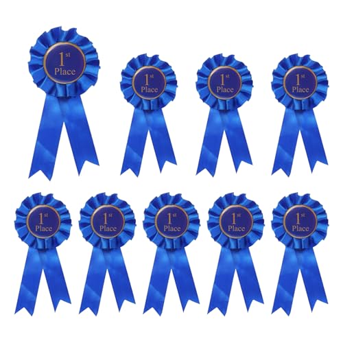 9 sts award linten, 1e plaats trofee erkenning lint winnaar prijs linten deelname medaille linten voor competitie sport evenement, blauw