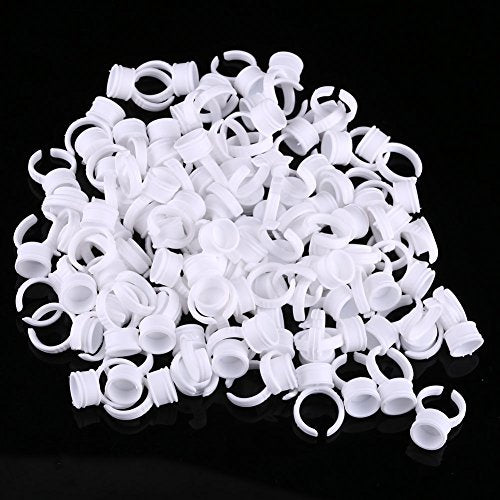 100 st tattoo ringen bekers, voor wegwerp tattoo inkt ring, make-up wenkbrauw lip tattoo pigmenten houder container beker(Medium zonder divider)