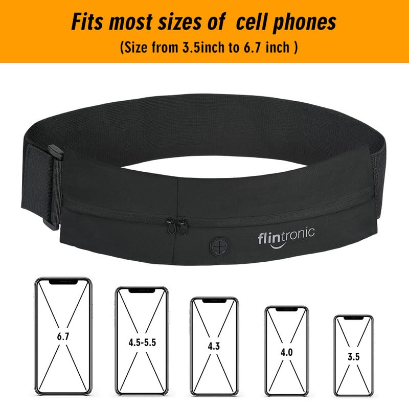 Running Belt, Fitness Belt met verstelbare elastische band, 2 onafhankelijke zakken en oortelefoon gat, Sweatproof Tas 4