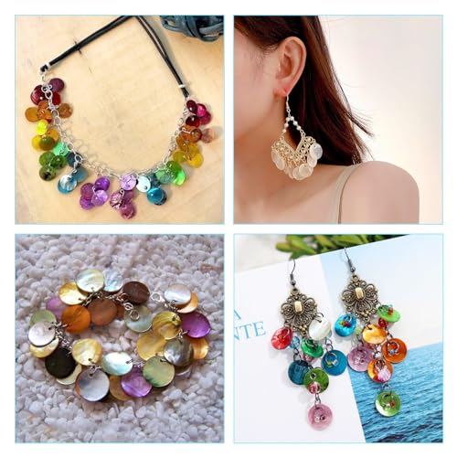 Natuurlijke Akoya Shell hangers Moeder van Pearl Shell Charm Disc Coin Kralen voor sieraden maken 3