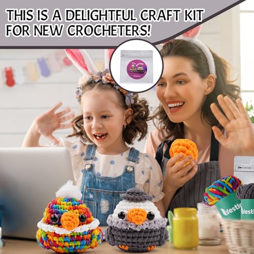 NesteldCrafts haak Set, Complete haak Set voor beginners en volwassenen, Breiset, Zachte garen, IJs Stripe lijn, Gift voor verjaardag, Stap-voor-stap Video instructies (Adelaar, Parrot) 5