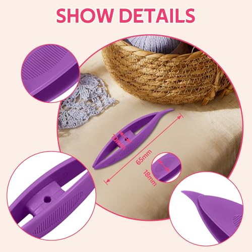 9-Piece Frivolity Shuttle Set, DIY Tools, ambachten voor Frivolity, Plastic breinaalden, Kleurrijke, Grote Ogen, voor Crafting, Kant, Weven, Garens, Naaien 4