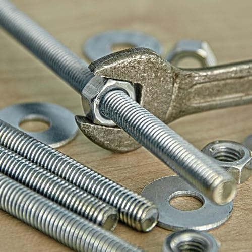 3/8"-16 UNC Full Threaded Stainless Steel 304, 10 stuks Lange rechter draad Schroef voor Bolts Ankerklemmen Haak U Bolts 4