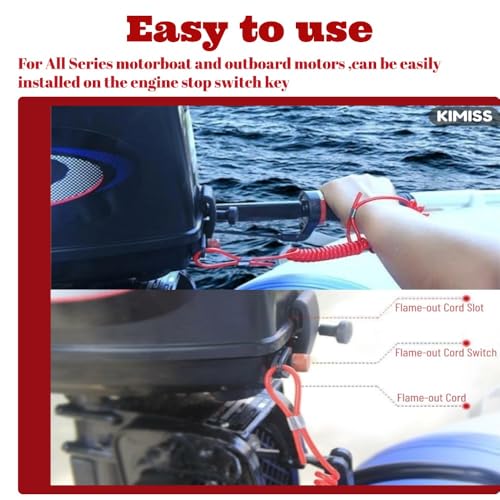 2 st. Noodstop, motorschakelaar Belangrijkste band bevestiging riem Boot Buitenboord Motor ontsteking 3