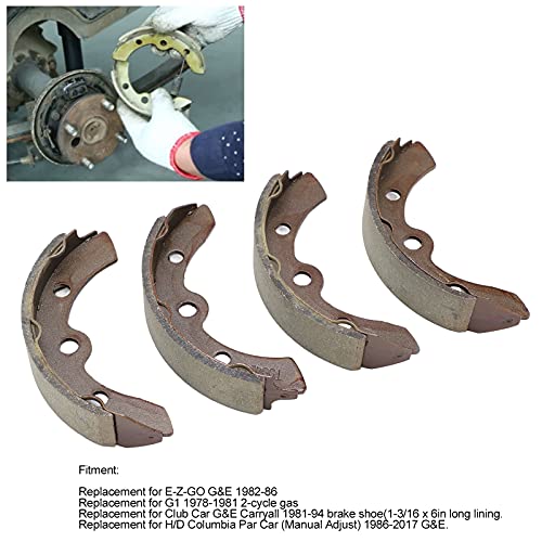 4 Stuk Achterremschoenen, 101146302 Remschoenenset 17429G1 Club Auto Onderdelen Vervanging voor E-Z-GO G E 1982-1986 4