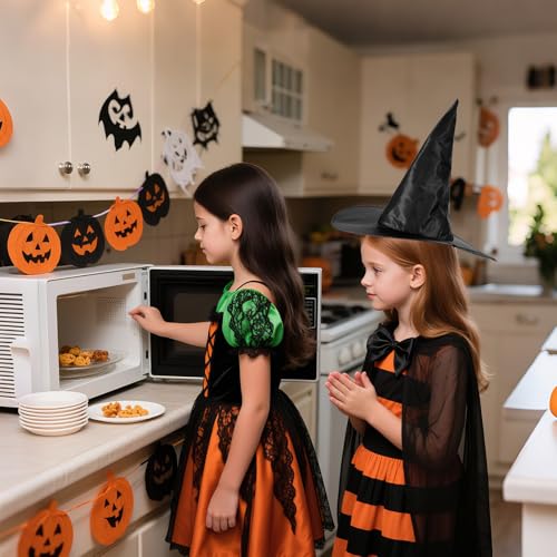 Heksenhoed voor Kinderen, Cosplay Tovenaarshoed Decoratie Halloween Heksenhoeden Tovenaarskostuum Accessoires voor Halloweenfeest (Zwart) 4
