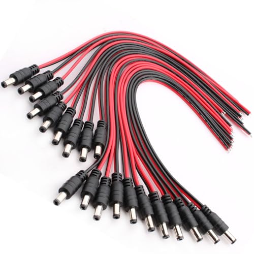 20st 18AWG DC 12V 5A 5.5x2.5mm Male DC Power Cable Pigtails, DC Power Jack Plug Adapter Holle Plug 5.5 2.5 Low Voltage Connector voor CCTV Security Camera