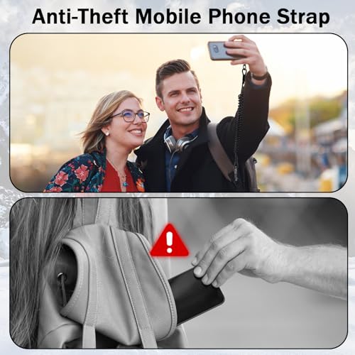 Reloqq 2 stuks Flexibele spiraalkabel, mobiele telefoonhouder, rugzak, telefoonband, mobiele telefoonhanger, mobiele telefoonhanger, zwarte intrekbare telefoon, zwart 4