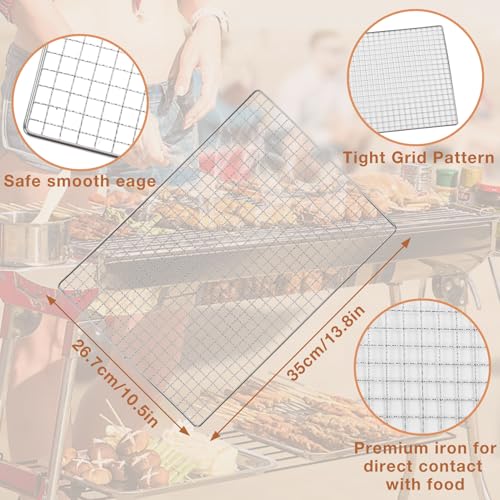 Stainless Steel Grill Grate, 35 x 26,7 cm, Non-Stick Coating, Grill Grate, Koeling Grate, Outdoor BBQ, Charcoal, Baknet voor gebraden, Vlees, Groenten, Garnalen, Vis 3
