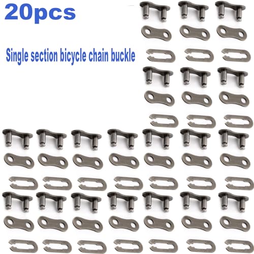 RUNCC-YUN Fietsketting Links, 20 stuks, 1 snelheid ontbreekt Kettinglinks, 1-Way Herbruikbare stalen fiets Ketting Links, Single Speed Chain Links(Brown)