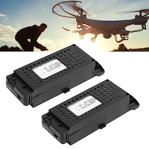 3.7V 3000MAh Drone Lithium Batterij, 2PCs Oplaadbeveiliging Draagbare RC Batterij Vervanging met 3 in 1 Kabel voor S6 G6 Drone RC vliegtuigen 5