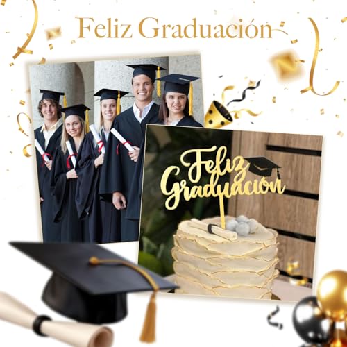 Taart Topper Graduation in Spaans Cake Decoration Feliz Graduación Acryl 5