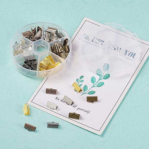 90st IJzeren Lint Eindklemmen 7x13mm 6 Kleuren Lint Crimps Cord End Sluitingen voor DIY sieraden maken 5