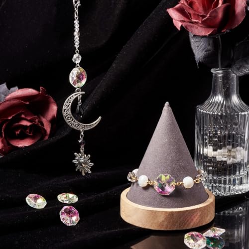 100 st. Octagonale kristal kralen, 2 holes, Roze Facet Glas Het verbinden van Links, Kroonluchter Prism Sun Catcher Vervanging kralen voor Hangende Hang hangers sieraden