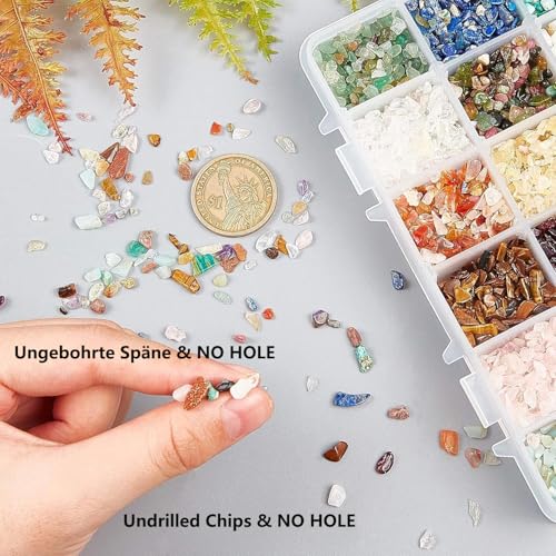 Over 8500Pcs Natuurlijke edelsteen Chips 2-4mm, 18 Styles Ongeboord Mini Crystal Chips Natuurlijke onregelmatige vorm Nugget Loose Stone voor sieraden maken