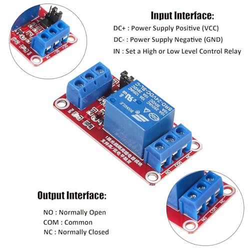 10 st One Channel Relay Module 24V, 1 Channel Relay Module met Optocoupler, High of Low Level Trigger Uitbreiding Board Relay Switch voor Raspberry Pi Arduino Board 4