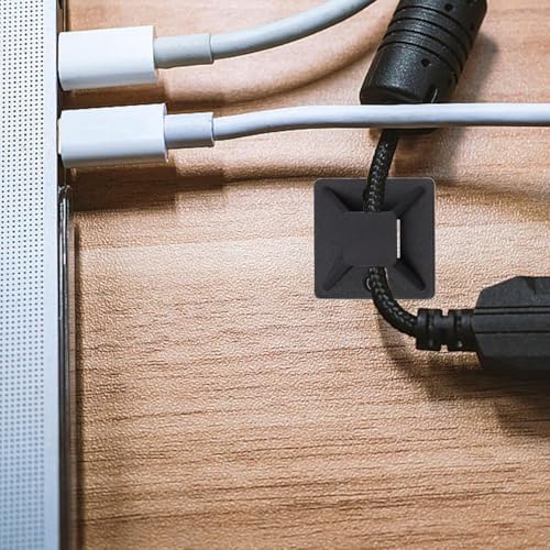 Verpakking van 100 Zelfklevende Base voor kabelbanden, zwarte kabelbanden, Zelfklevende basishouder, Kabelbandhouder, Zelf-Adhesive, 20 x 20mm Kleefkussens, Kabelbanden, Schroefbasis Zelfklevend voor thuis 5