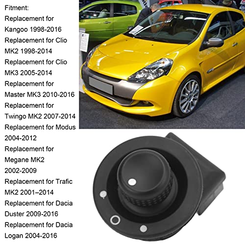 Side Door Mirror Switch Adjustment Rearview Mirror Button Compatibel met Kangoo Master Twingo Megane Trafic OE:8200002442A