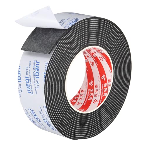 Schuimverzegelingsband, 5 m, 45 mm breed en 2 mm dik, enkelzijdig voor het verzegelen van meubels Deuren, voor raam- en buisisolatie, zwart 3