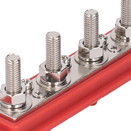 2 st Power Distributie Blok M8 Schroef 4 Terminal Terminal Terminal Block Bus Bar DC 48V 250A met messing Board voor autoboot 5