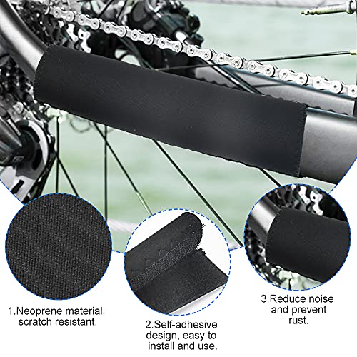 Verpakking van 4 kettingbeschermers Fiets E-Bike Beschermhoes, Universele Kettingbeschermer, Ondersteuning Bescherming, Zwarte Frame Bescherming (22 x 10,5 cm) 3
