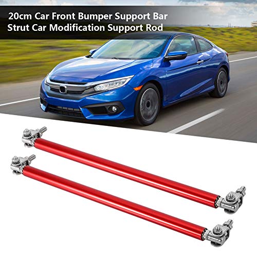 Bumper Support Bar, 2PCS 7.9" Car Front Bumper Lip Strut Rod Tie Ondersteuning Bar Strut Auto Wijziging (rood) 3