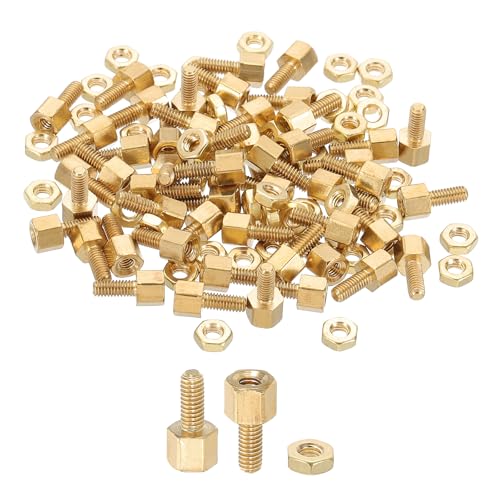M2.5x4mm + 6mm Spacer Schroeven, 100st Man tot vrouw Zeshoekig messing Circuit Board Spacer Standoff Schroefmoer Assortiment Set voor PCB Board van PCB