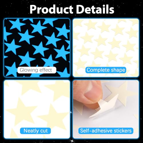 342 stuks Lichtgevende sterren Zelf-Adhesive 3 maten Lichtgevende sterren kinderkamer 3D-kamer Wandverlichting in donkere sterren Stickers Lichtgevende sterren Stickers voor kinderen Bedlinnen 3