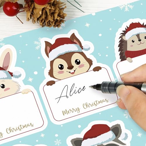 120Stuks Kerstmis Stickers Kerstcadeau Sticky Labels Vrolijk Kerstmis Tags Stickers Zelfklevende etiketten voor cadeaus Kaarten Envelop Bags 3
