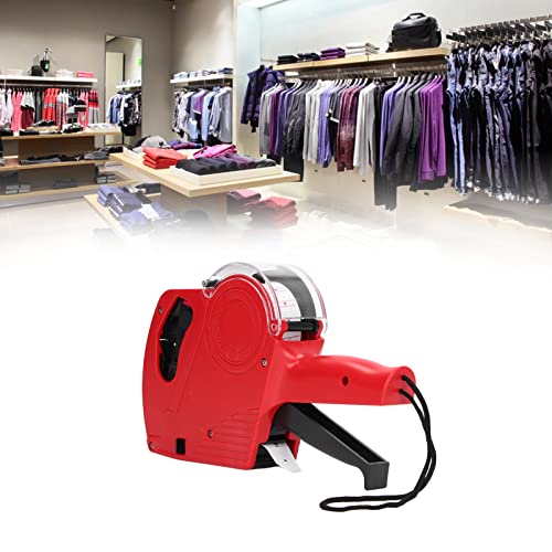 Rood 8 digit prijs pistoolkit, handmatige etikettering machine, prijs marker gereedschap met reserve inkt (rood)