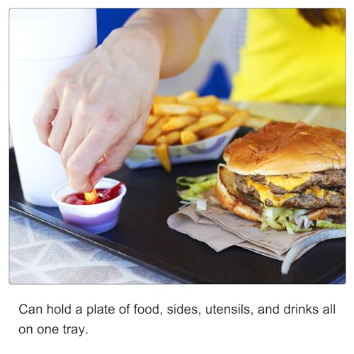 10,4 x 7,9 inch Fast Food Tray, 2 stuks Plastic Tray Herbruikbaar Multifunctioneel Rechthoekige Tray voor Cafetaria Restaurant Home Keuken, Wit 4